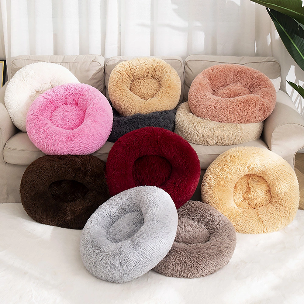 Washable Round Pet Plush Bed