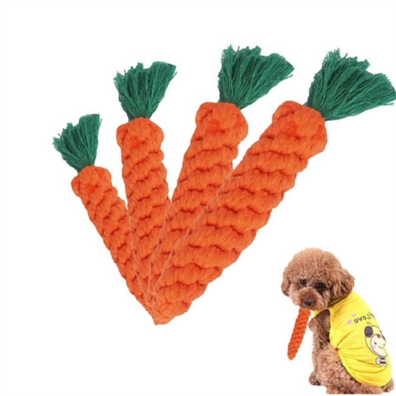 Cotton Rope Braided Carrots Dog Bite Resistant Pet Toys