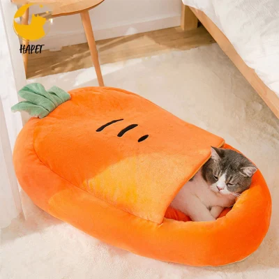 Letto per gatti caldo gattino che dorme grotta con cappuccio a forma di carota tenda per gatti comoda cuccia per cuccioli